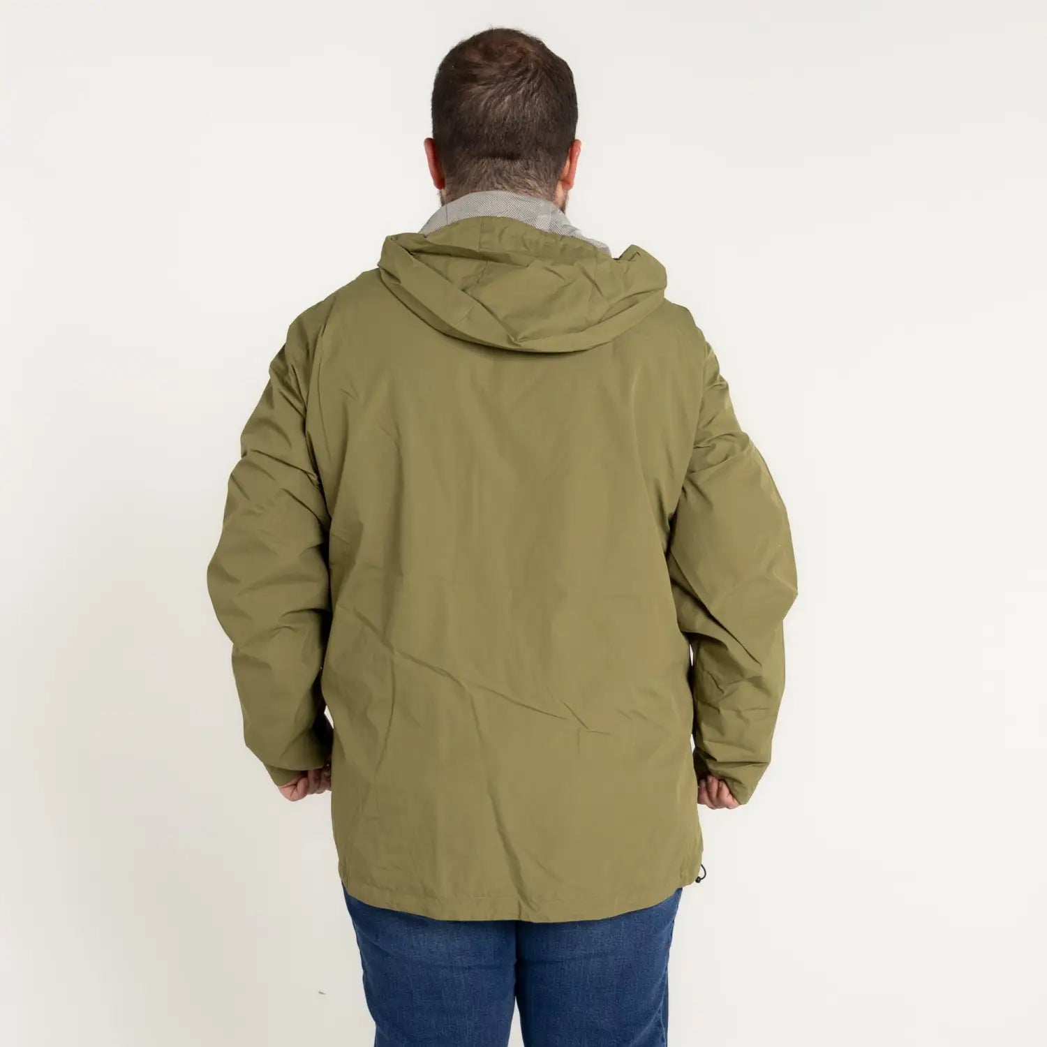 Olive green hooded parka from Men’s Big 3XL-7XL Rain Jacket Windguard Windbreaker Coat