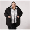Woman in black winter coat from women’s plus size 1X-6X winter down alternative 3-in-1 jacket