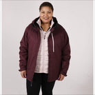 Burgundy winter jacket with inner vest from Women’s Plus Size 1X-6X 3-in-1 Snow Country Outerwear