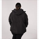 Women’s Plus Size 1X-6X winter black hooded down alternative 3-in-1 coat jacket