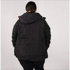 Black hooded puffer jacket from Women’s Plus Size 1X-6X Winter Down Alternative Coat