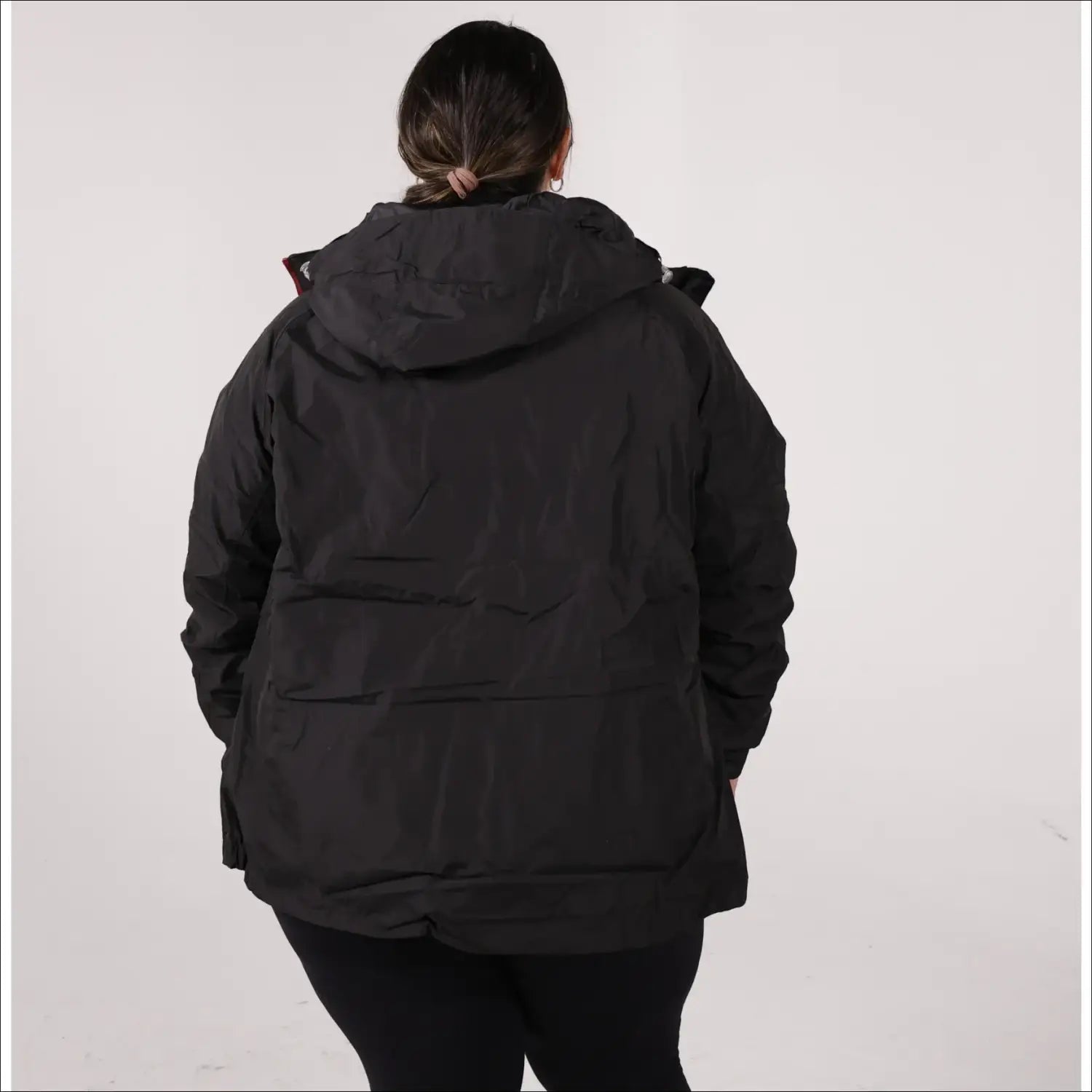 Black hooded puffer jacket from Women’s Plus Size 1X-6X Winter Down Alternative Coat