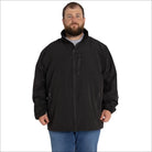 Man wearing a black jacket from Men’s Big 3XL-7XL Rain Jacket Light Soft Shell Coat