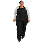 Black insulated snow bib overalls from Snow Country Outerwear for women plus size ski wear