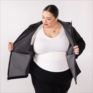 Women’s Plus Size 1X-6X  Micro Fleece Soft Shell  Updated Jacket Coat Spring or Fall Outerwear
