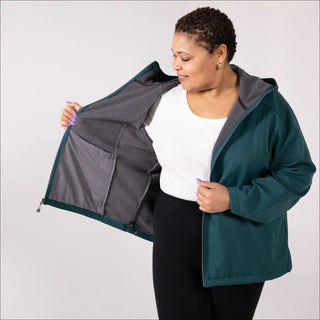 Women’s Plus Size 1X-6X  Micro Fleece Soft Shell  Updated Jacket Coat Spring or Fall Outerwear