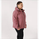 Dusty rose hooded jacket from Women’s Plus Size Micro Fleece Soft Shell Outerwear