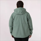 Green hooded jacket from Women’s Plus Size Micro Fleece Soft Shell Spring Fall Outerwear collection