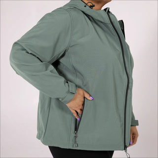 Women’s Plus Size 1X-6X  Micro Fleece Soft Shell  Updated Jacket Coat Spring or Fall Outerwear