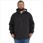 Black hooded rain jacket from Men’s Big 2XL-7XL Rain Jacket Rugged Rainier Windbreaker Coat