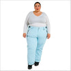 Light blue snow pants from Snow Country Outerwear for plus size women ski gear