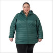 Green hooded puffer jacket for women in plus sizes, Packable Down Coat Outerwear
