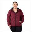 Women’s Plus Size Burgundy Hooded Jacket Made from Micro Fleece Soft Shell Outerwear