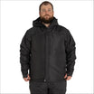 Black hooded winter jacket for men large sizes, insulated ski and snow outdoor coat
