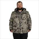 Camouflage hooded insulated winter patrol ski jacket coat for men in plus sizes