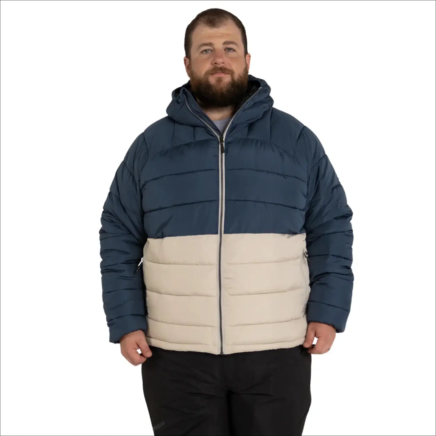 Two-tone puffer jacket from Mens Big 2XL-7XL Synthetic Down Winter Coat Outerwear
