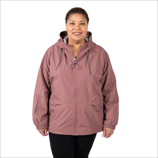 Women’s Plus Size 2X-6X Rain Jacket Windbreaker Windguard Hooded Coat