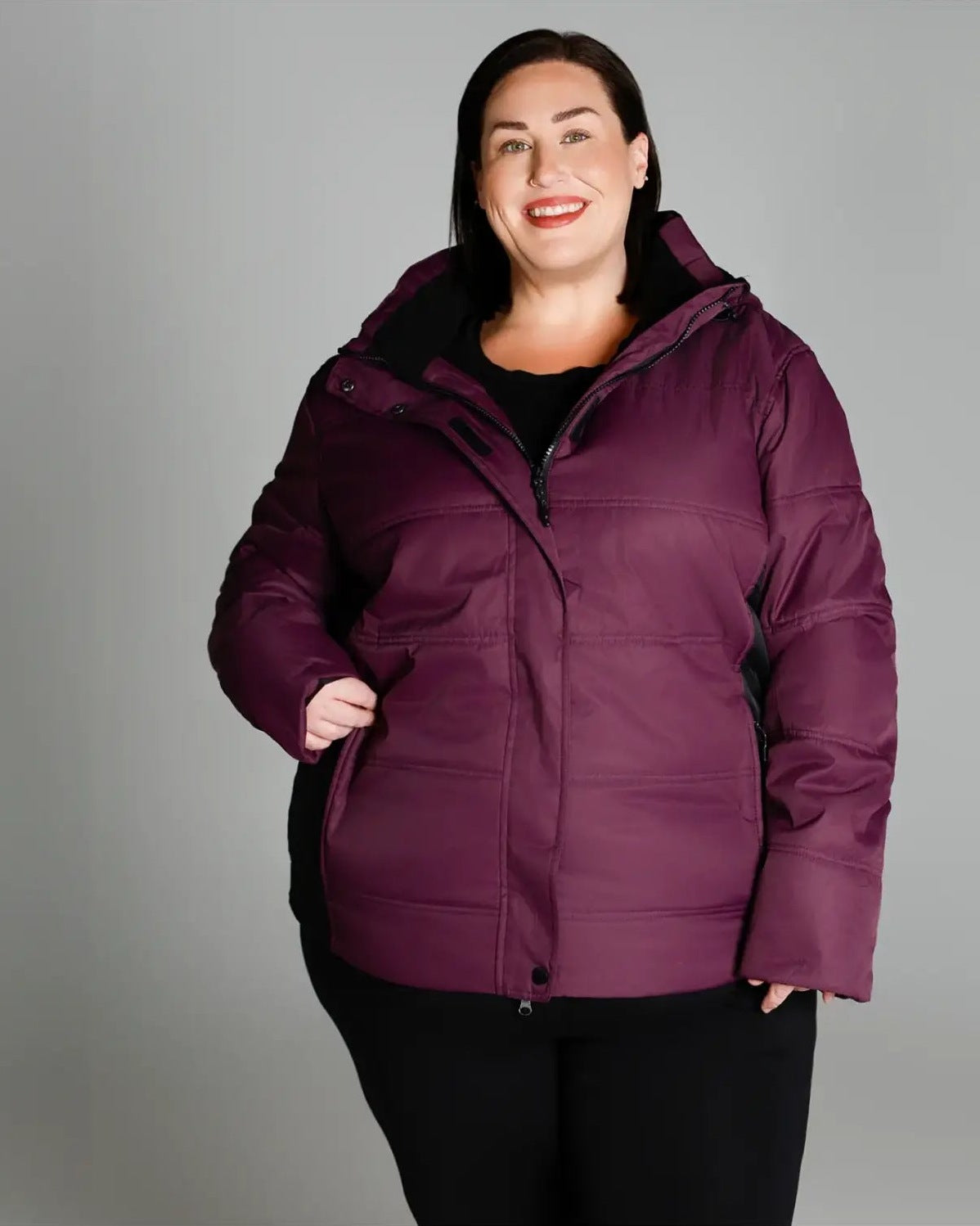Burgundy Puffer Jacket from Snow Country Outerwear Women’s Aspen Ski Coat Plus Size