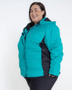 Teal and black puffer jacket from Snow Country Outerwear The Aspen Ski Jacket Coat