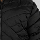 Black Axtell plus size parka, sizes 1X to 6X, chevron quilting and zip detail