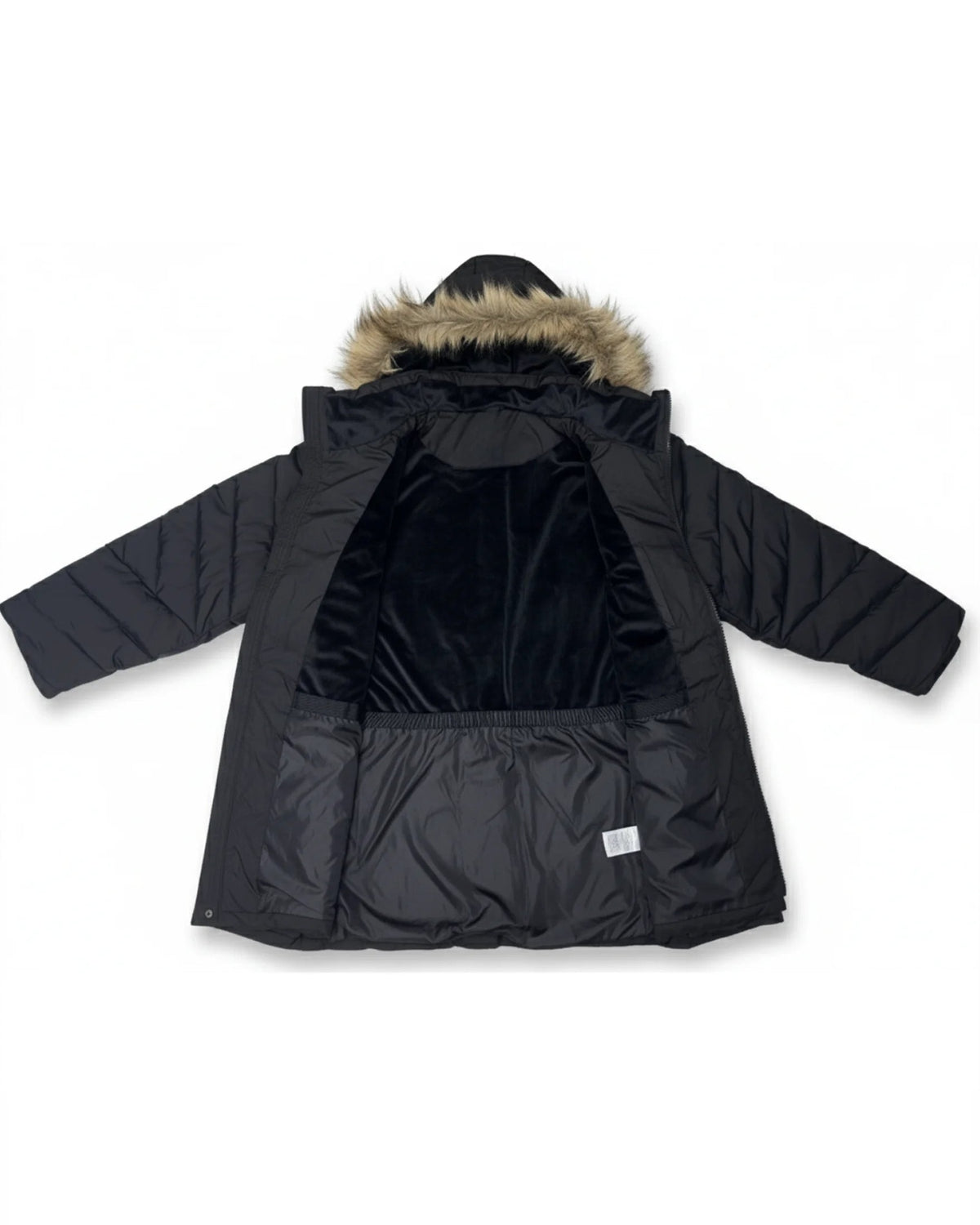 Black The Axtell plus size hooded winter parka, sizes 1X to 6X, interior fleece lining