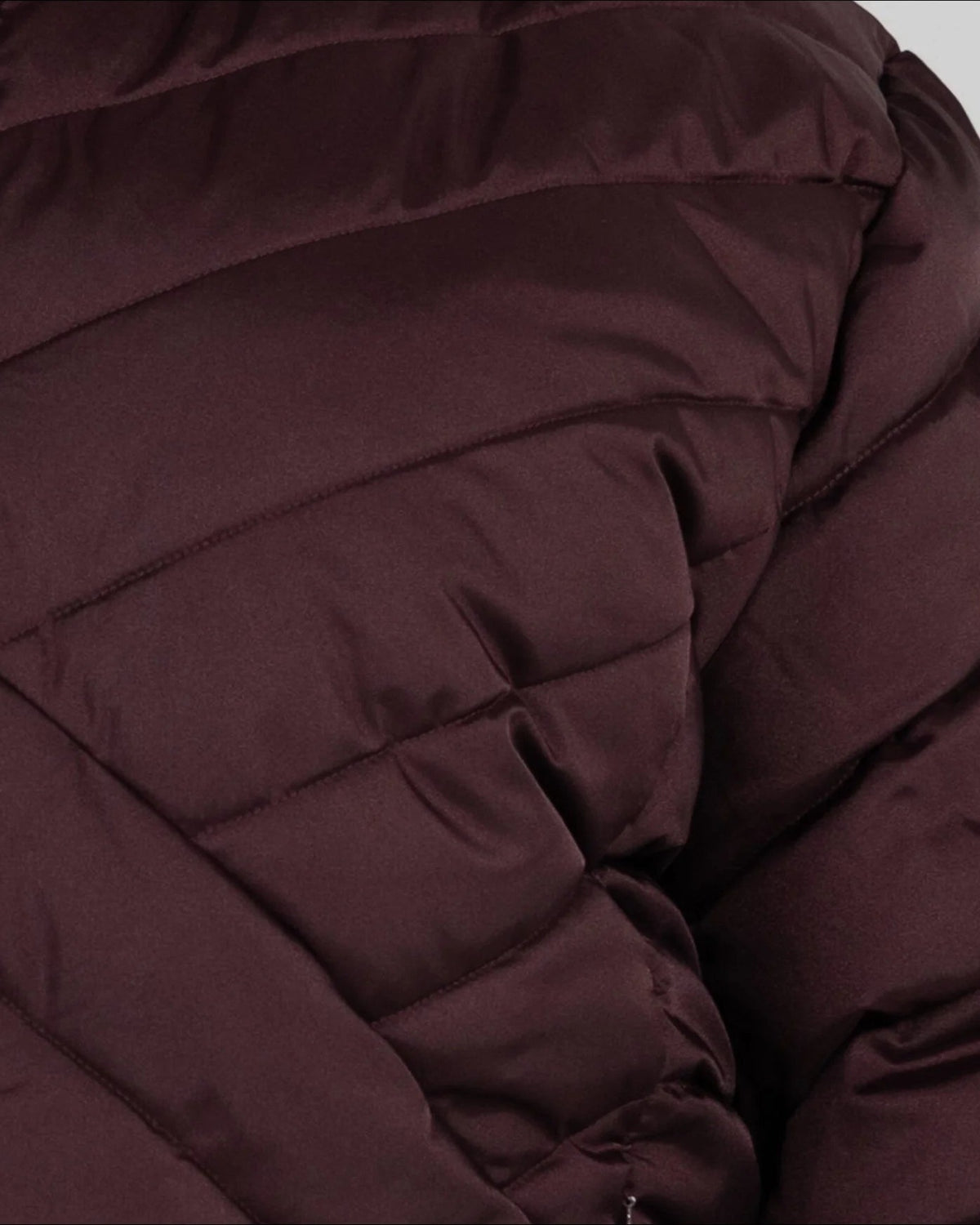 Eggplant The Axtell plus size hooded winter parka, sizes 1X to 6X, chevron quilting detail