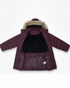 Eggplant The Axtell plus size hooded winter parka, sizes 1X to 6X, interior fleece lining