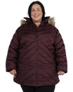Eggplant The Axtell plus size hooded winter parka, front