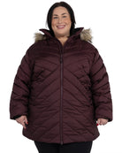 Eggplant The Axtell plus size hooded winter parka, front