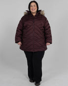 Eggplant The Axtell plus size hooded winter parka, full length