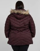 Eggplant The Axtell plus size hooded winter parka, back