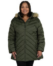 Hunter Green The Axtell plus size hooded winter parka, front