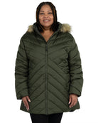 Hunter Green The Axtell plus size hooded winter parka, front