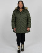 Hunter Green The Axtell plus size hooded winter parka, full length