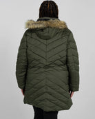 Hunter Green The Axtell plus size hooded winter parka, back