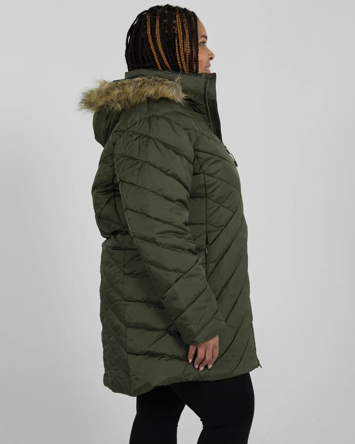 Hunter Green The Axtell plus size hooded winter parka, side