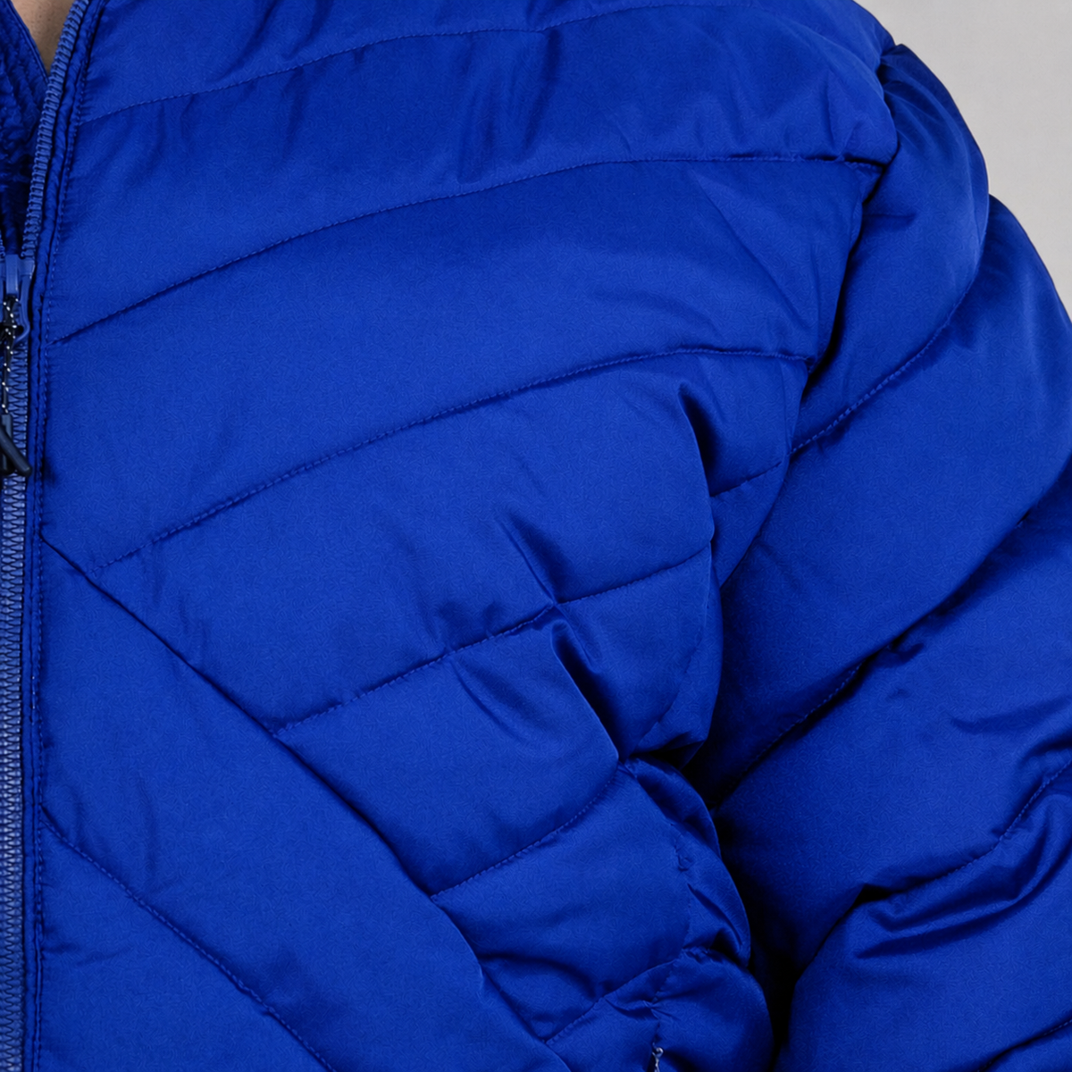 Midnight Blue Axtell plus size parka, sizes 1X to 6X, chevron quilting and zip detail