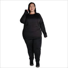 Black plus-size athletic set from Snow Country Outerwear Women’s Plus Size 1X-6X