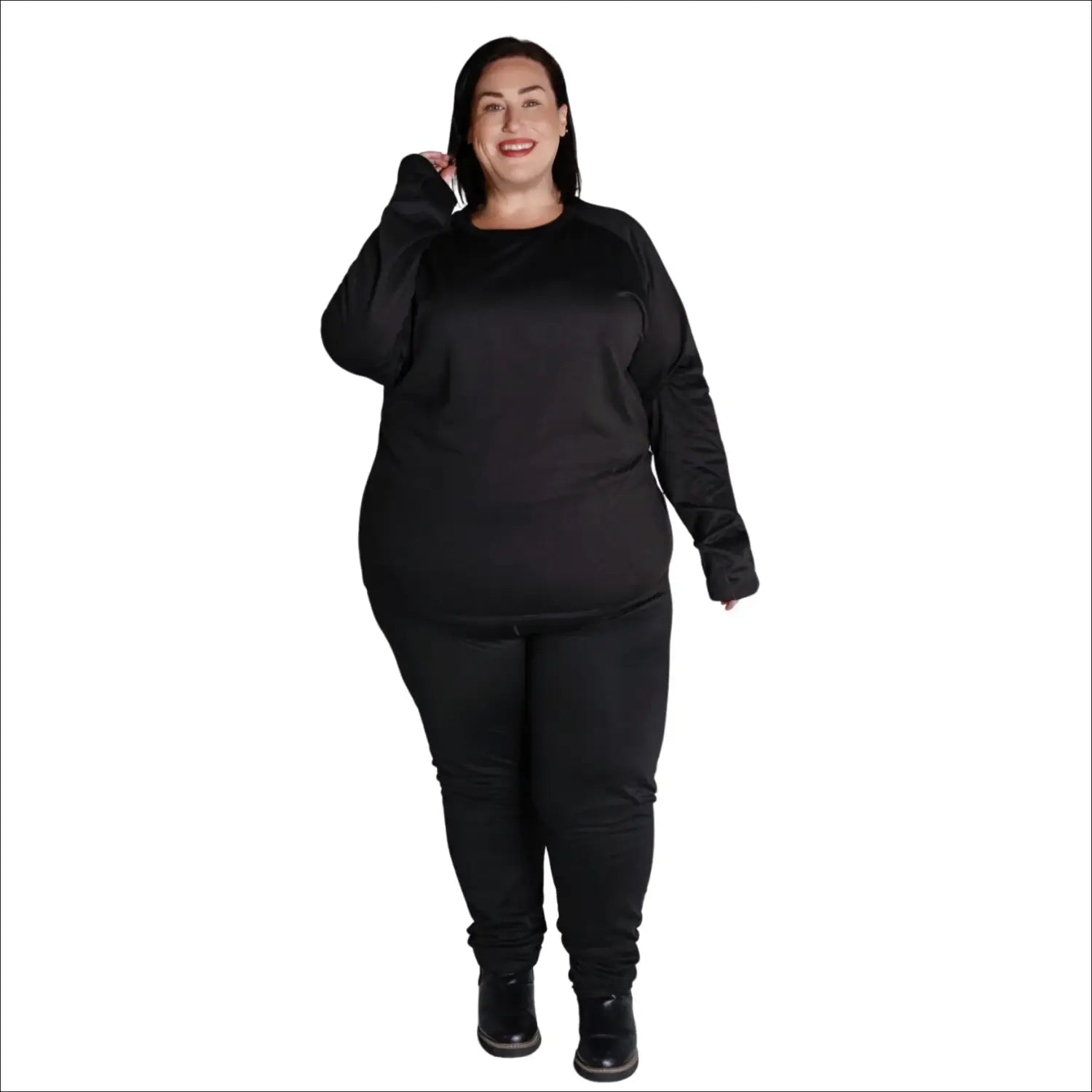 Black plus-size athletic set from Snow Country Outerwear Women’s Plus Size 1X-6X