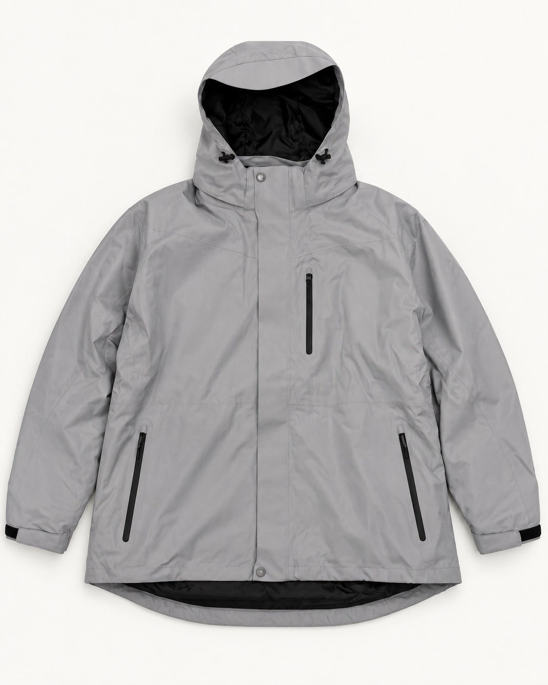 Grey/ Black Cascade big and tall 3 in 1 winter jacket, 2XL to 7XL, outer shell, front