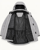 Grey/ Black Cascade big and tall 3 in 1 winter jacket, 2XL to 7XL, shell interior mesh lining