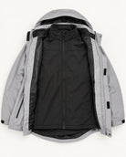 Grey/ Black Cascade big and tall 3 in 1 winter jacket, 2XL to 7XL, shell with soft shell liner zipped in
