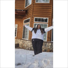 Woman in snow gear wearing Women’s Plus Size 1X-4X Insulated Winter Ski Jacket Snow Coat Cami