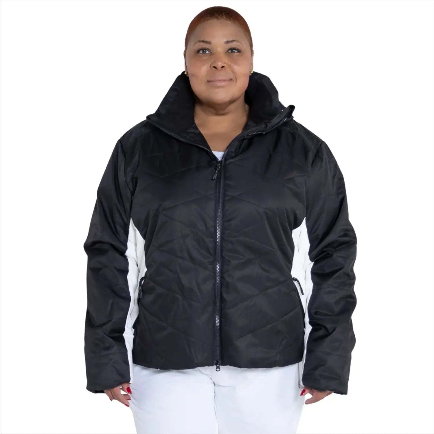 Black and white puffer jacket for Women’s Plus Size Gemini Winter Snow Ski Coat