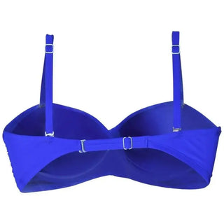 Blue strapless bra with adjustable straps on Heat Women’s Bandeau Bikini Swimsuit Top