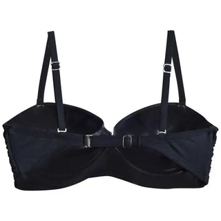 Black strapless bra with adjustable straps for Heat Women’s Bandeau Bikini Swimsuit Top