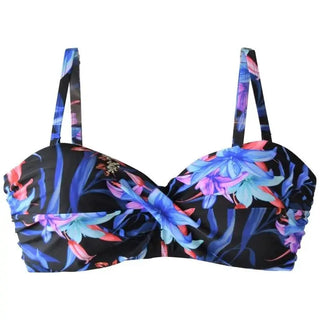 Floral print bandeau bikini top for Women from Heat Swimwear in E and F cup sizes