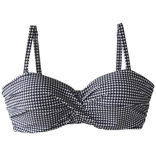 Gingham-patterned bandeau bikini top from Heat Women’s Swimsuit Collection