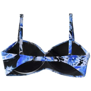 Blue and black floral bikini top in Heat Women’s Bandeau Bikini Swimsuit Top style