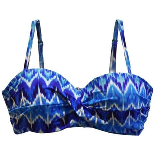 Heat Womens Bandeau Bikini Swimsuit Top D DD E F Cup - D Cup / Rhythm and Blues - Womens